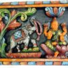 Wooden Gajalakshmi Wall Panel