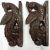 Wooden Peacock Corbel Statue – Vintage Wall Décor with Shelf for Living, Garden, or Home Entrance Decor, Ready to Ship