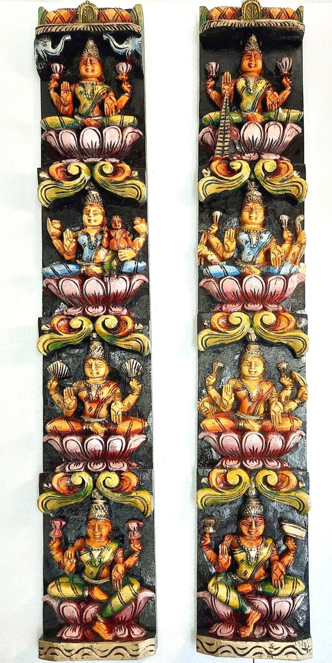 Wooden lakshmi wall Panel 8 Forms Astalakshmi