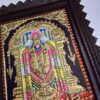 Balaji Tanjore Painting with Frame 15x13 inches 22K Gold Foil Teakwood Frame Shiny Crystal Rhinestones Pooja Room Gift Size Ready to ship