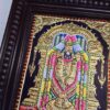 Balaji Tanjore Painting with Frame 15x13 inches 22K Gold Foil Teakwood Frame Shiny Crystal Rhinestones Pooja Room Gift Size Ready to ship