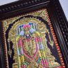 Balaji Tanjore Painting with Frame 15x13 inches 22K Gold Foil Teakwood Frame Shiny Crystal Rhinestones Pooja Room Gift Size Ready to ship