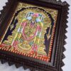 Balaji Tanjore Painting with Frame 15x13 inches 22K Gold Foil Teakwood Frame Shiny Crystal Rhinestones Pooja Room Gift Size Ready to ship