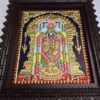 Balaji Tanjore Painting with Frame 15x13 inches 22K Gold Foil Teakwood Frame Shiny Crystal Rhinestones Pooja Room Gift Size Ready to ship