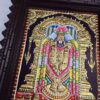 Balaji Tanjore Painting with Frame 15x13 inches 22K Gold Foil Teakwood Frame Shiny Crystal Rhinestones Pooja Room Gift Size Ready to ship