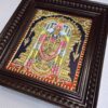 Balaji Tanjore Painting with Frame 15x13 inches 22K Gold Foil Teakwood Frame Shiny Crystal Rhinestones Pooja Room Gift Size Ready to ship