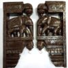 Elephant Wall Bracket Pair 18 Inches Antique Finish South Indian Wood Carving Handmade Main door wall hanging lot of 2 pcs Ready to Ship