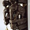 Elephant Wall Bracket Pair 18 Inches Antique Finish South Indian Wood Carving Handmade Main door wall hanging lot of 2 pcs Ready to Ship