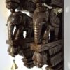 Elephant Wall Bracket Pair 18 Inches Antique Finish South Indian Wood Carving Handmade Main door wall hanging lot of 2 pcs Ready to Ship