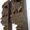 Elephant Wall Bracket Pair 18 Inches Antique Look Brown Finish South Indian Wood Carving Handmade Main door wall hanging lot of 2 pcs Ready to Ship