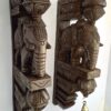 Elephant Wall Bracket Pair 18 Inches Antique Look Brown Finish South Indian Wood Carving Handmade Main door wall hanging lot of 2 pcs Ready to Ship