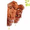 Handcrafted elephant wall bracket pair in mahogany wood with brass bells