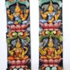 36 Inch Wooden Ashta Lakshmi Wall Panel Pair – Multicolor Vertical Sculpture of 8 Forms of Laxmi for Temple & Home Decor