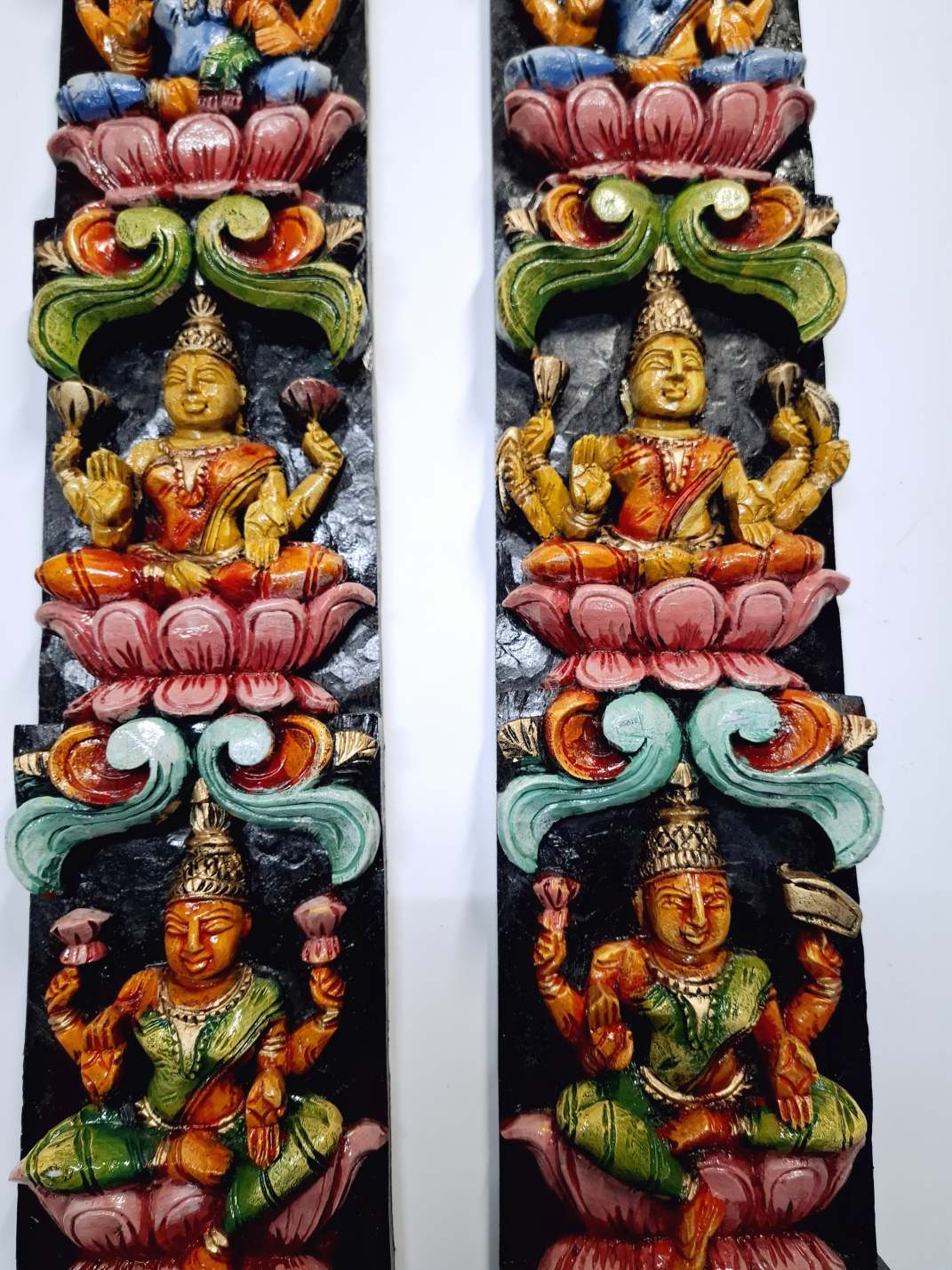 Ashta Lakshmi Wooden Wall Panel