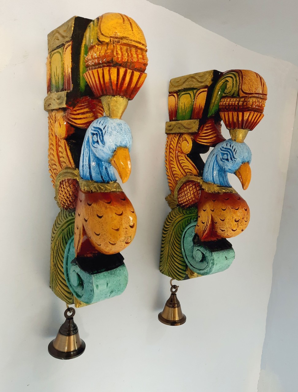 Peacock Wall Bracket Pair