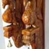 Antique Style Wood Carving - Wooden Peacock Wall Bracket with Brass Bells - 2 Pcs for Home Décor, Ready to ship