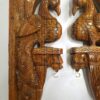 Antique Style Wood Carving - Wooden Peacock Wall Bracket with Brass Bells - 2 Pcs for Home Décor, Ready to ship