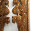 Antique Style Wood Carving - Wooden Peacock Wall Bracket with Brass Bells - 2 Pcs for Home Décor, Ready to ship