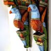 Wooden Peacock corbel wall bracket bird pair