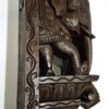 Wooden Elephant Corbel Brown Finish Brass Bell Wall Bracket 1 Pc Door Entrance Wall Décor Wall Hanging Ready to Ship