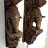 Elephant Wall Bracket Pair 18 Inches Antique Finish South Indian Wood Carving Handmade Main door wall hanging lot of 2 pcs Ready to Ship