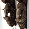 Elephant Wall Bracket Pair 18 Inches Antique Finish South Indian Wood Carving Handmade Main door wall hanging lot of 2 pcs Ready to Ship