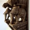 Elephant Wall Bracket Pair 18 Inches Antique Finish South Indian Wood Carving Handmade Main door wall hanging lot of 2 pcs Ready to Ship