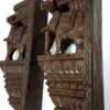 Elephant Wall Bracket Pair 18 Inches Antique Finish South Indian Wood Carving Handmade Main door wall hanging lot of 2 pcs Ready to Ship