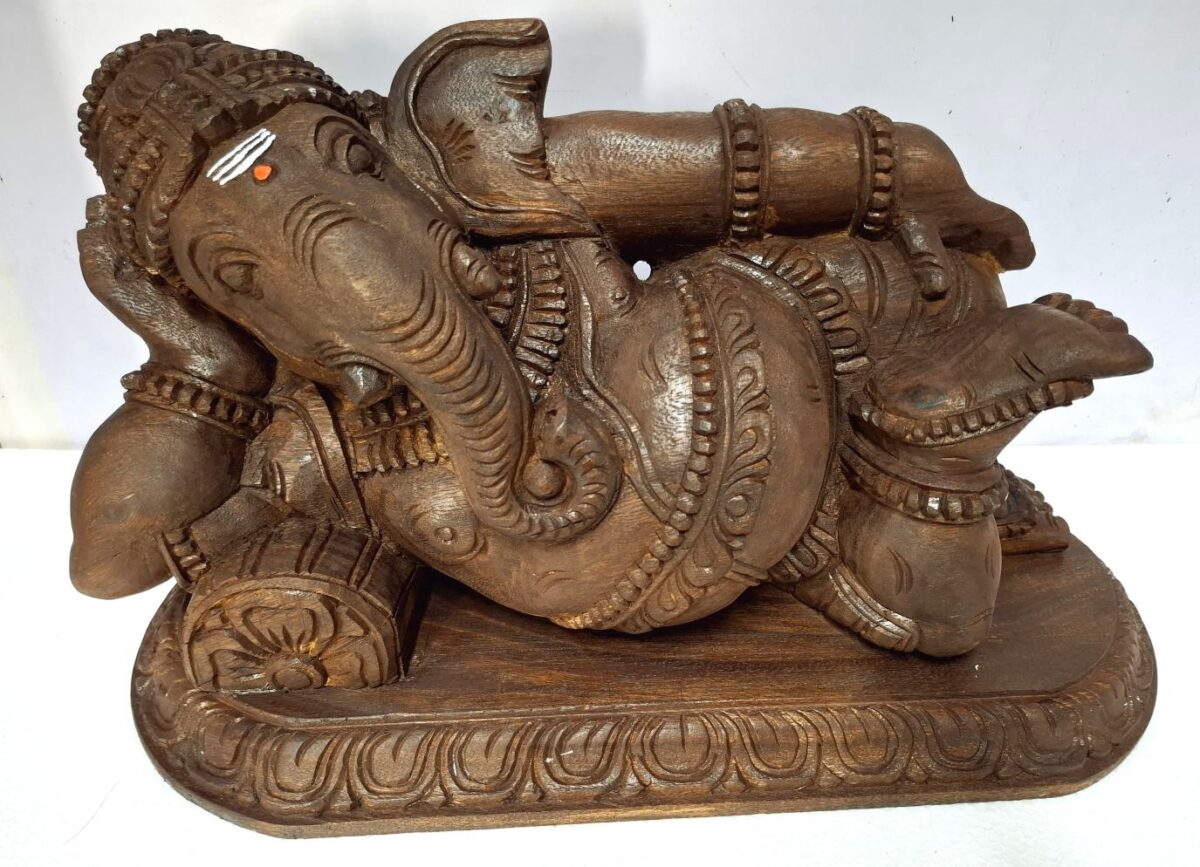Wooden Ganesha Sculpture