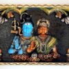 Wooden Shiva Parvathi Wall Panel