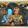 Wooden Shiva Parvathi Wall Panel