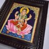 Tanjore Painting Bala Tripura Sundari 15"x13" with 22K Gold Frame, Teakwood Framed Art, Pooja Room Decor, Ready to Ship