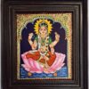 Tanjore Painting Bala Tripura Sundari 15"x13" with 22K Gold Frame, Teakwood Framed Art, Pooja Room Decor, Ready to Ship