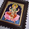 Tanjore Painting Bala Tripura Sundari 15"x13" with 22K Gold Frame, Teakwood Framed Art, Pooja Room Decor, Ready to Ship