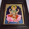 Tanjore Painting Bala Tripura Sundari 15"x13" with 22K Gold Frame, Teakwood Framed Art, Pooja Room Decor, Ready to Ship