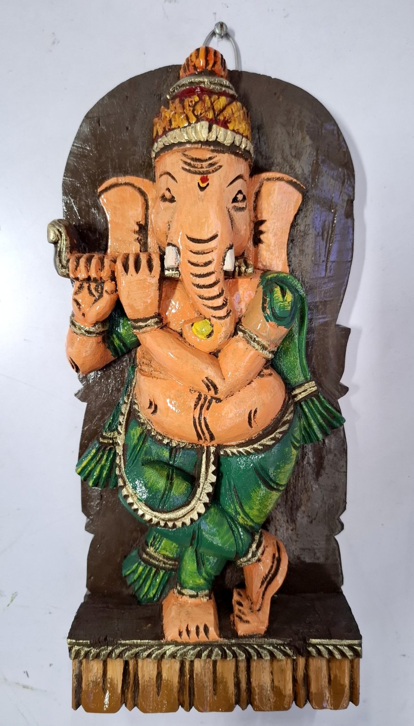 Wooden Ganesha Sculpture