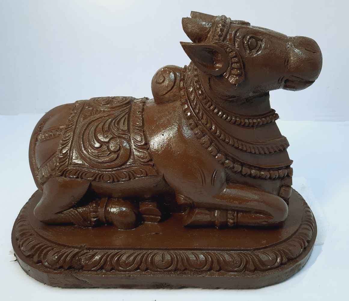 Wooden Nandi Sculpture