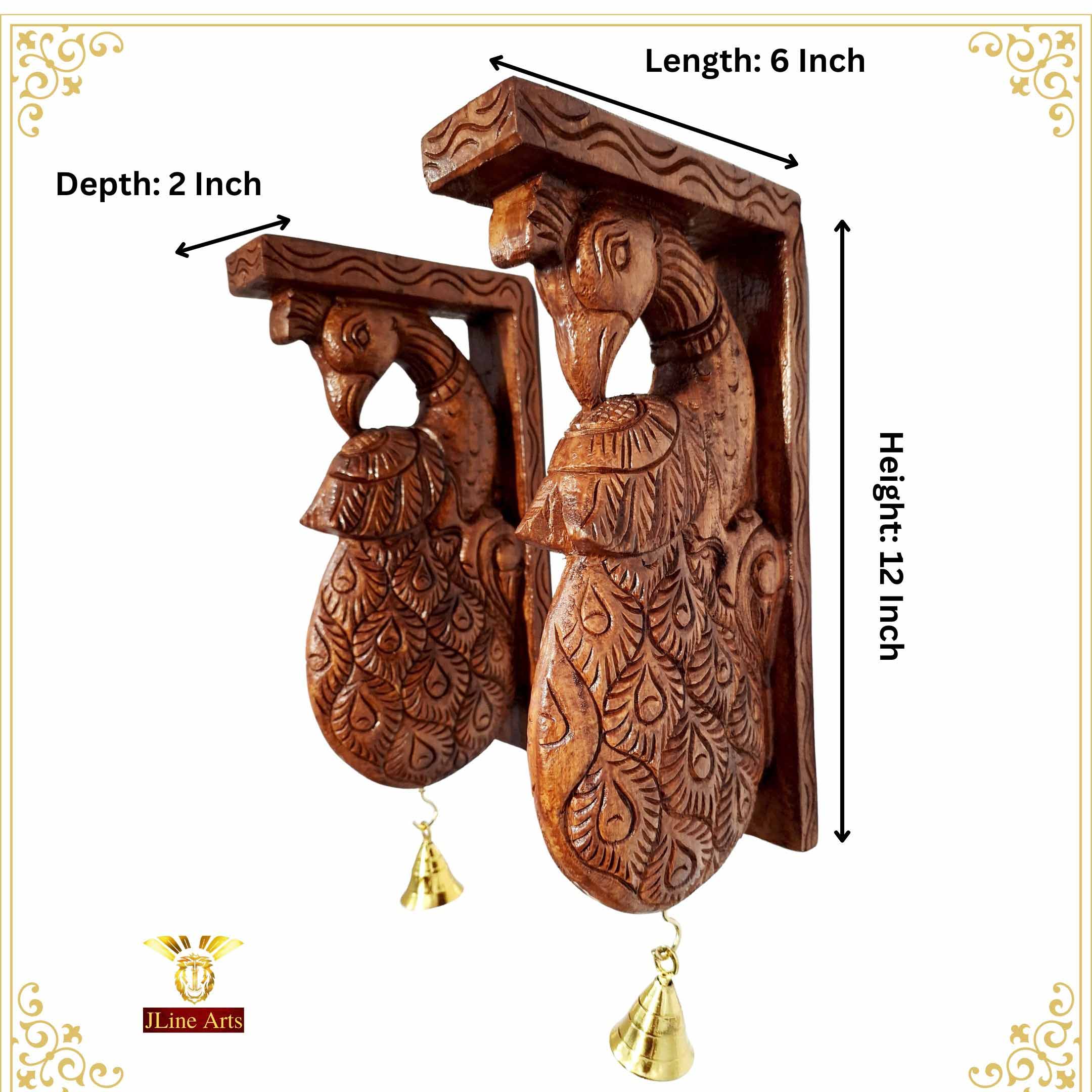 Peacock Wall Bracket Pair