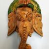 Wooden Ganesha Head Sculpture