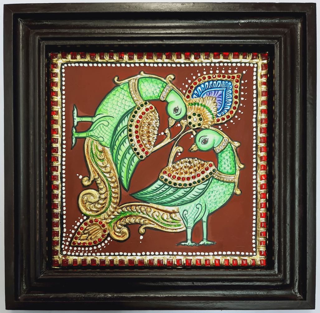 Parrot Tanjore Painting