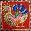 Tanjore Painting Peacock, framed in Teakwood with 22K Gold Foils, is an exquisite Indian handmade artwork, housewarming gift, ready to ship.