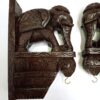 Handmade Wooden Elephant Corbel Pair Antique Finish Elephant Wall Brackets Door Entrance Decor Ready to Ship