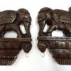 Handmade Wooden Elephant Corbel Pair Antique Finish Elephant Wall Brackets Door Entrance Decor Ready to Ship