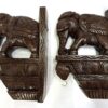 Handmade Wooden Elephant Corbel Pair Antique Finish Elephant Wall Brackets Door Entrance Decor Ready to Ship