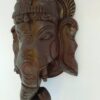 Wooden Ganesha Head Sculpture