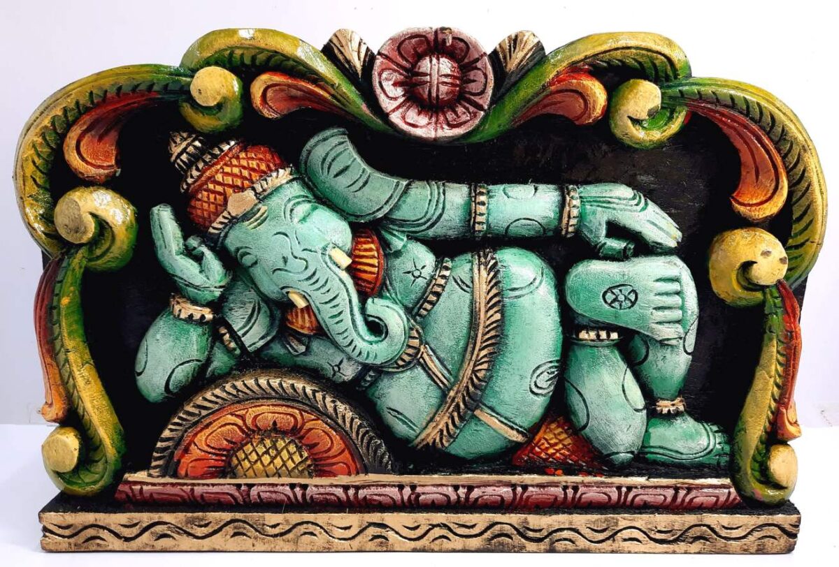 Wooden Ganesha Reclining