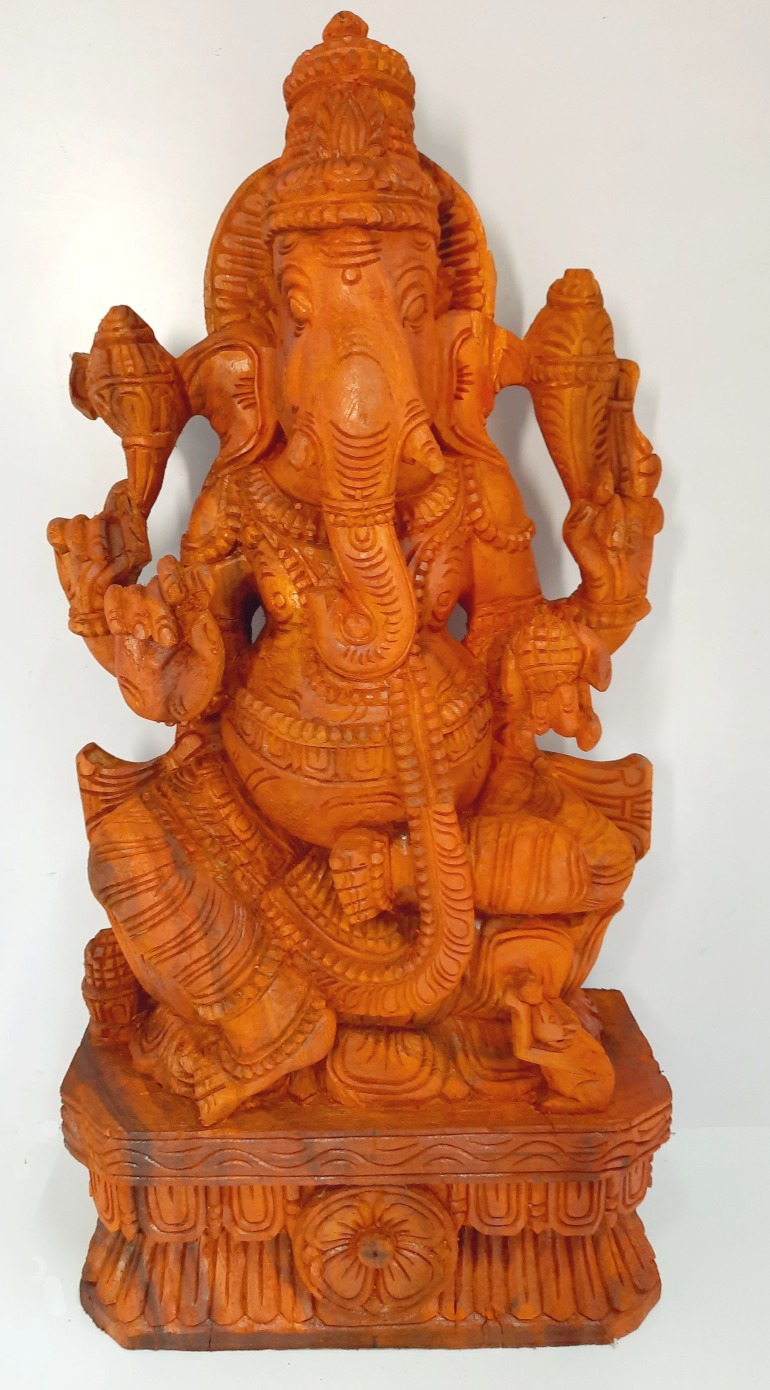 Wooden Ganesha Statue