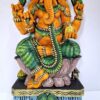 Wooden Ganesh Statue Hindu Deity Handmade Carved Idol 18 inches Ganapati Pooja room home decor Wood Statue Ready to Ship