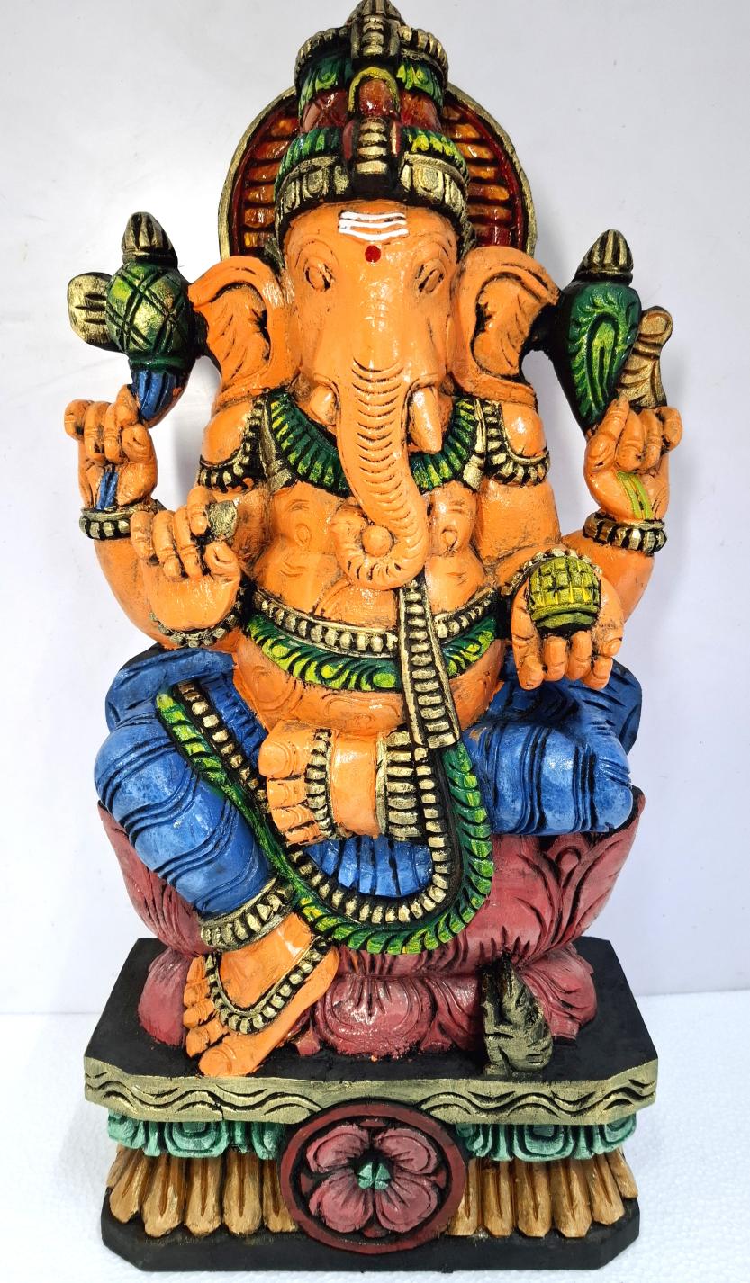 Wooden Ganesha Statue