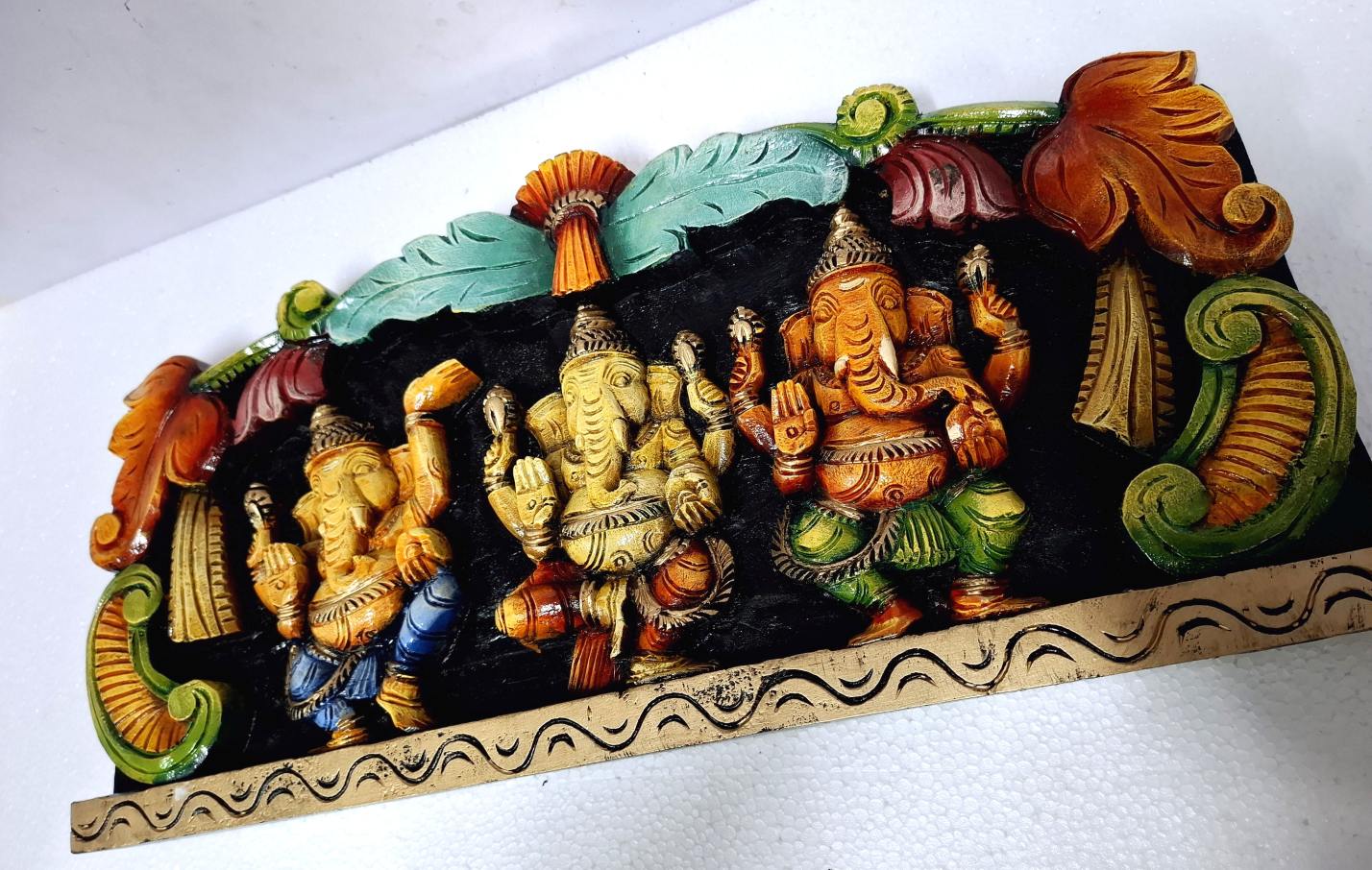 Wooden Ganesha Wall Panel